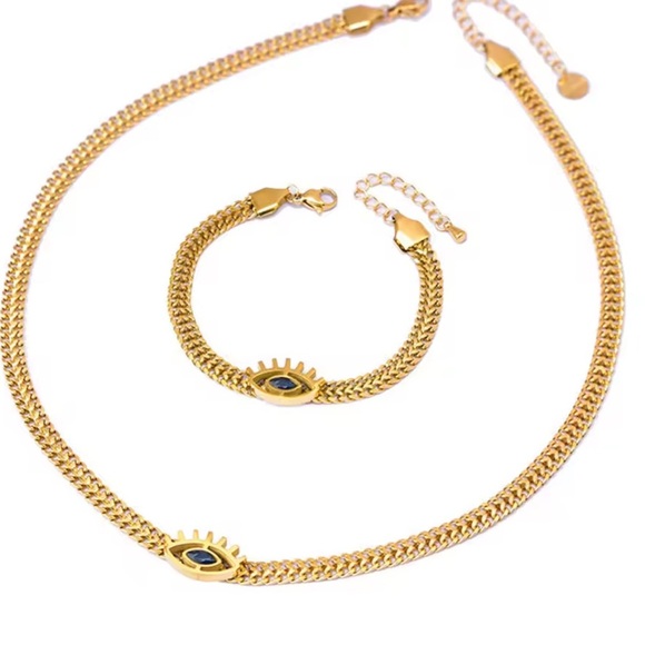 18K gold plated luxury evil Gold Eye Charm Bracelet - Picture 5 of 5